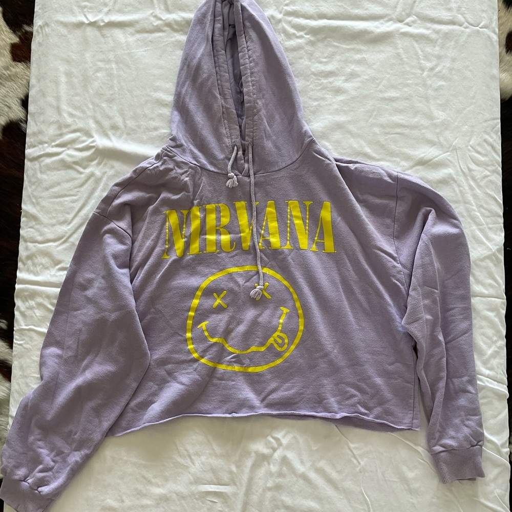 Purple Nirvana Cropped Hoodie (Size Large)